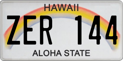 HI license plate ZER144