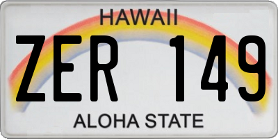 HI license plate ZER149