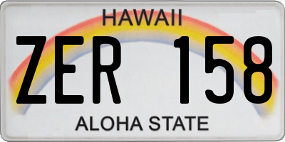 HI license plate ZER158