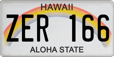 HI license plate ZER166