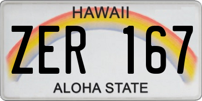 HI license plate ZER167