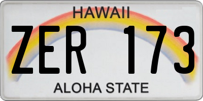 HI license plate ZER173