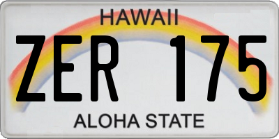 HI license plate ZER175
