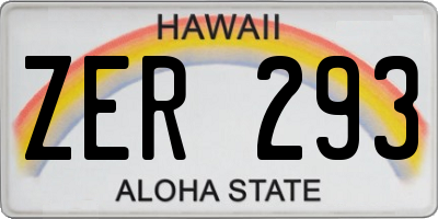 HI license plate ZER293