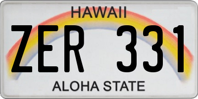 HI license plate ZER331