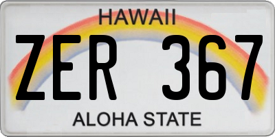 HI license plate ZER367
