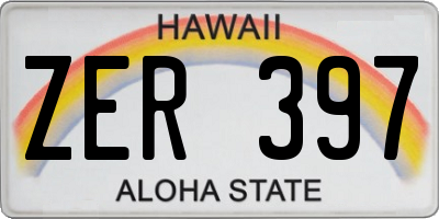 HI license plate ZER397