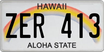 HI license plate ZER413