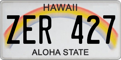 HI license plate ZER427