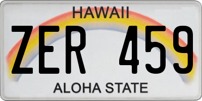 HI license plate ZER459