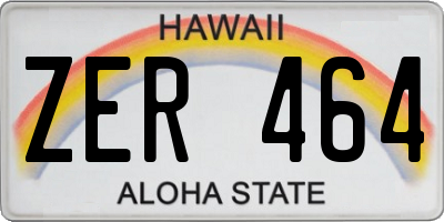 HI license plate ZER464