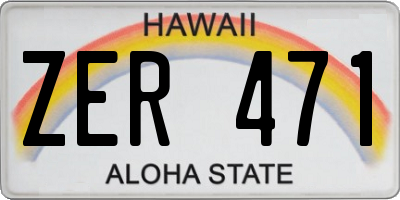 HI license plate ZER471