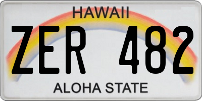 HI license plate ZER482