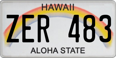 HI license plate ZER483
