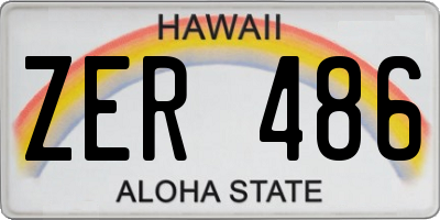 HI license plate ZER486