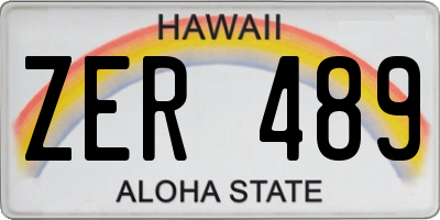 HI license plate ZER489