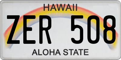 HI license plate ZER508