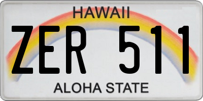 HI license plate ZER511