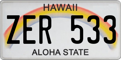 HI license plate ZER533