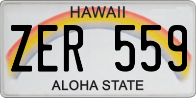 HI license plate ZER559
