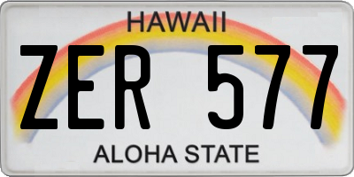 HI license plate ZER577
