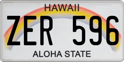 HI license plate ZER596