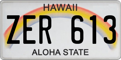 HI license plate ZER613