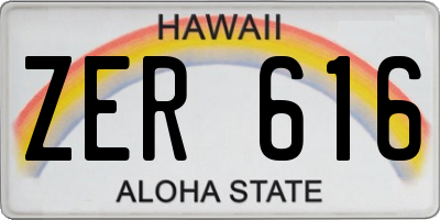 HI license plate ZER616