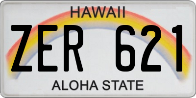 HI license plate ZER621