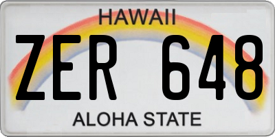HI license plate ZER648