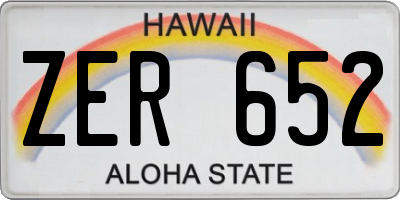 HI license plate ZER652