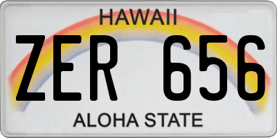 HI license plate ZER656