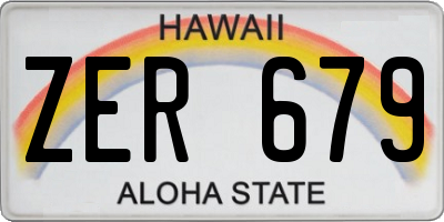 HI license plate ZER679
