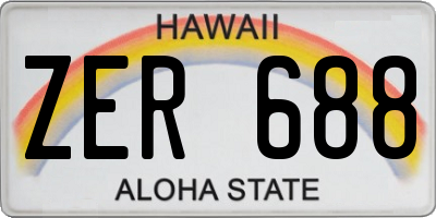 HI license plate ZER688
