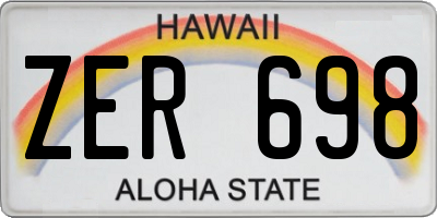 HI license plate ZER698