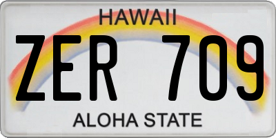 HI license plate ZER709