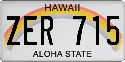 HI license plate ZER715