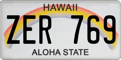 HI license plate ZER769