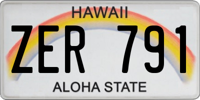 HI license plate ZER791