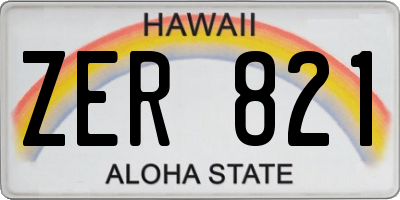 HI license plate ZER821