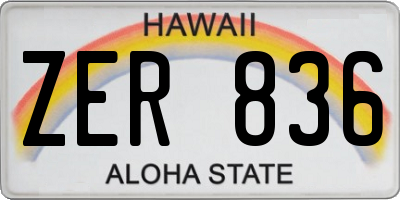 HI license plate ZER836