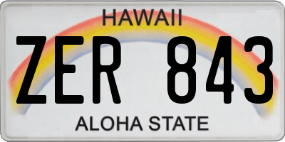 HI license plate ZER843