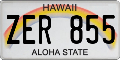 HI license plate ZER855
