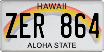 HI license plate ZER864