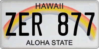 HI license plate ZER877