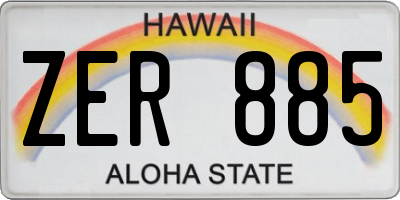 HI license plate ZER885