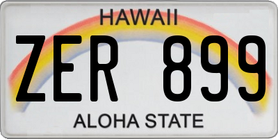 HI license plate ZER899
