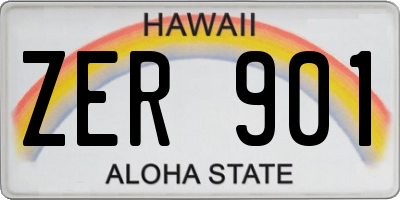 HI license plate ZER901