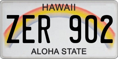 HI license plate ZER902