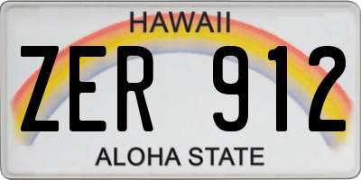 HI license plate ZER912